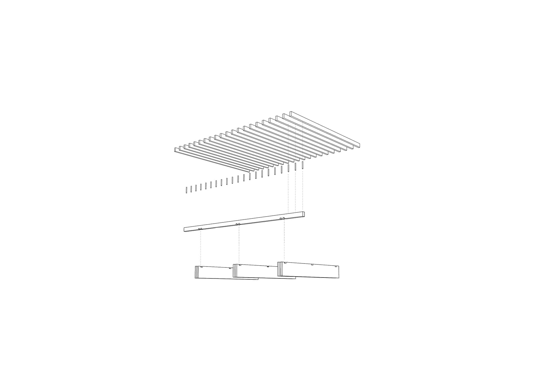 Echtholz Bett – Detail- und Konstruktionsansicht 3